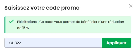 Code CD822 promo